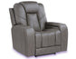 Daniel Triple Power Home Theater Leather Recliner with Built-in Speakers