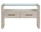 Garland Glass Top Sofa Table, Washed Parchment Finish