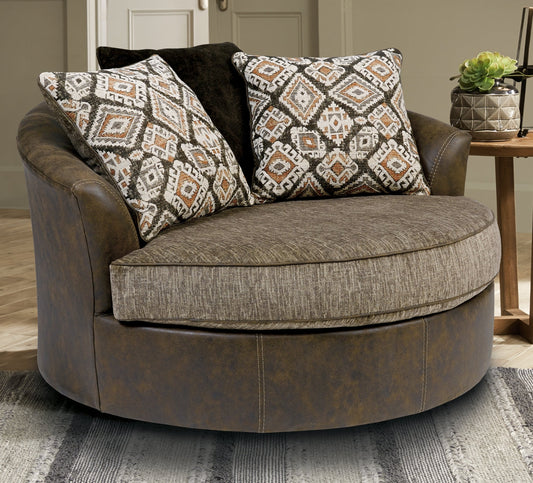 Abalone Oversized Swivel Accent Chair Smyrna Furniture Outlet