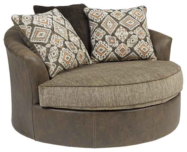 Abalone Oversized Swivel Accent Chair Smyrna Furniture Outlet