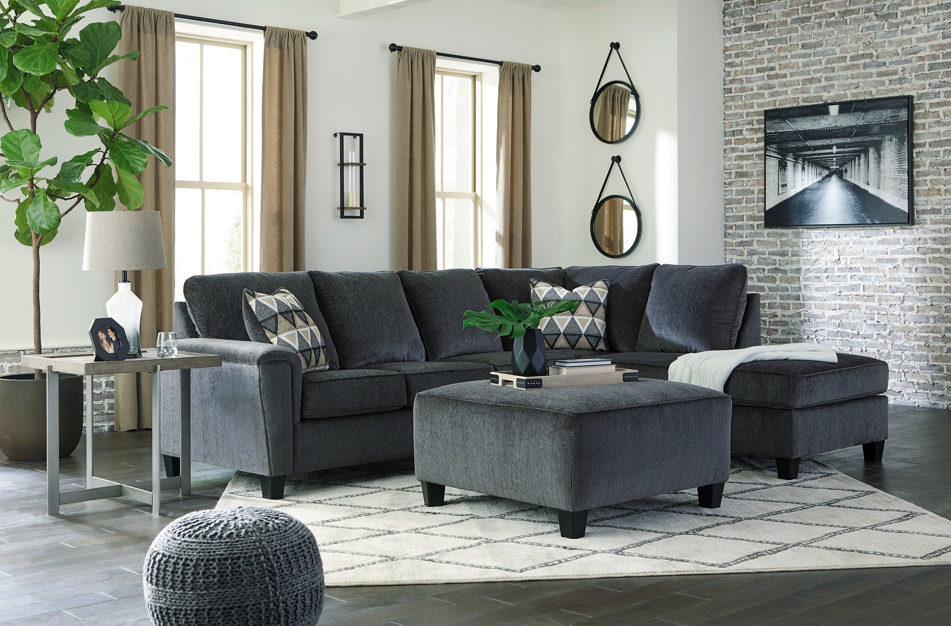 Abinger 2-Piece Sectional with Ottoman Smyrna Furniture Outlet