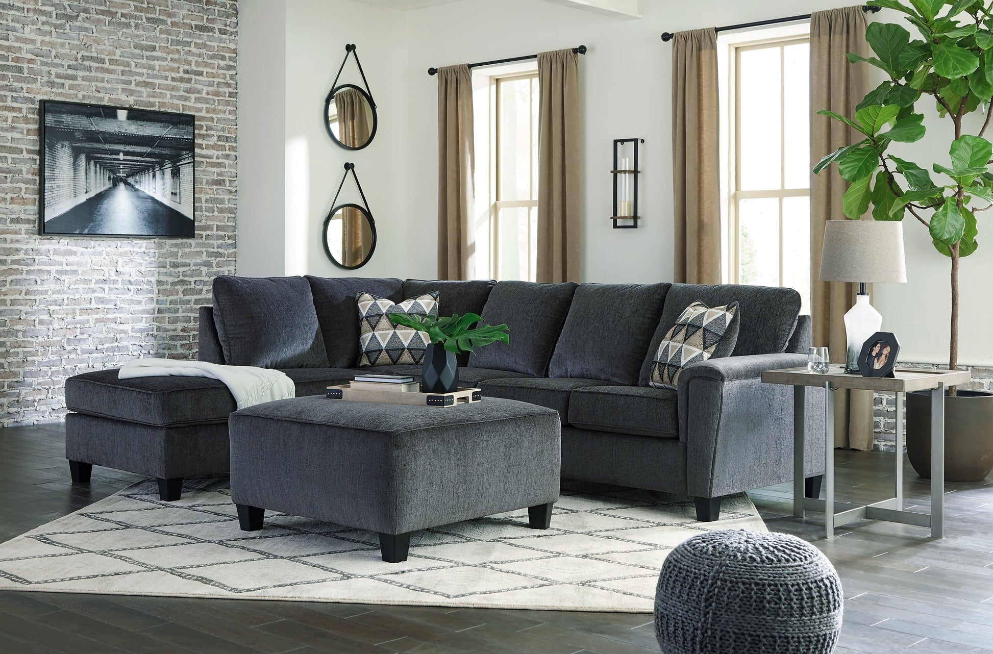 Abinger 2-Piece Sectional with Ottoman Smyrna Furniture Outlet