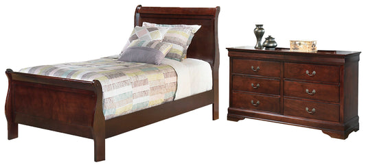 Alisdair Twin Sleigh Bed with Dresser Smyrna Furniture Outlet