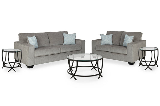 Altari Sofa and Loveseat with Coffee Table and 2 End Tables Smyrna Furniture Outlet