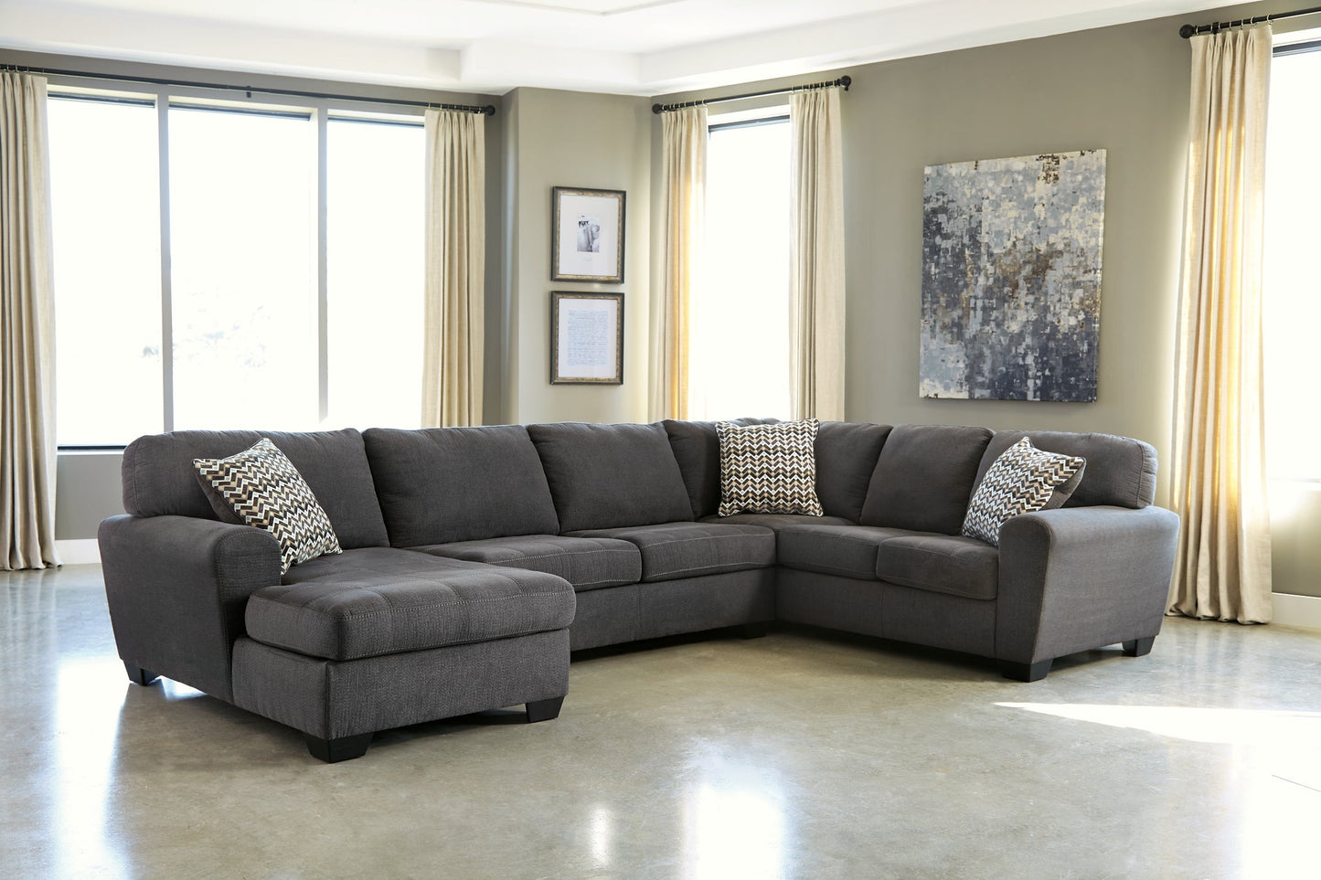 Ambee 3-Piece Sectional with Ottoman Smyrna Furniture Outlet