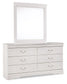 Anarasia Full Sleigh Headboard with Mirrored Dresser, Chest and Nightstand Smyrna Furniture Outlet