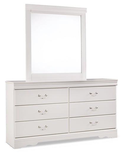 Anarasia Twin Sleigh Headboard with Mirrored Dresser, Chest and Nightstand Smyrna Furniture Outlet