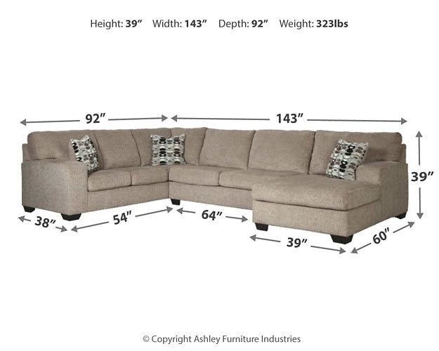 Ballinasloe 3-Piece Sectional with Ottoman Smyrna Furniture Outlet