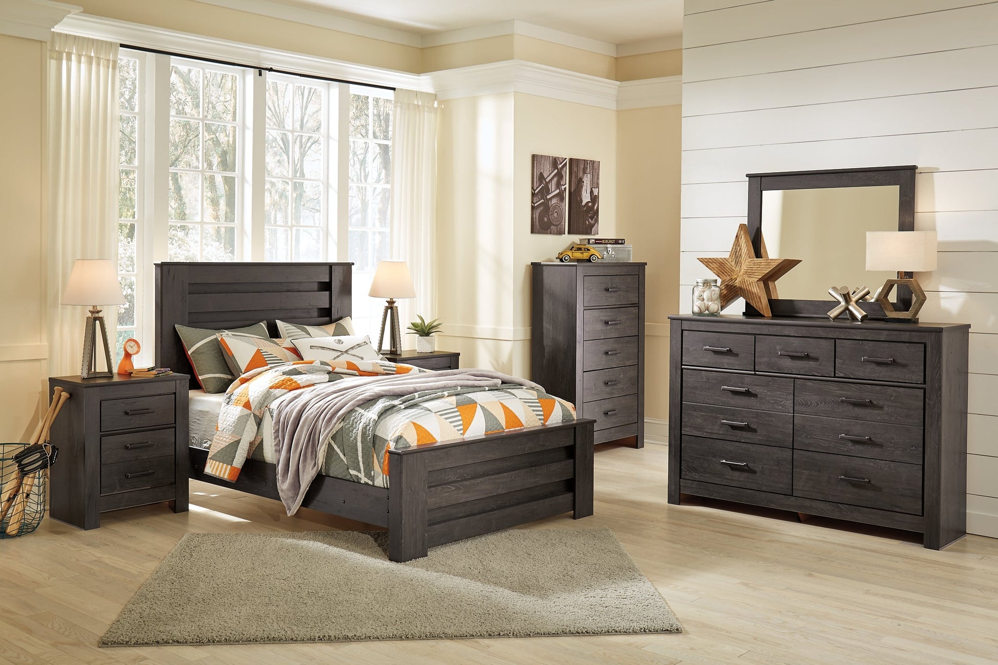 Brinxton Full Panel Bed with Dresser Smyrna Furniture Outlet