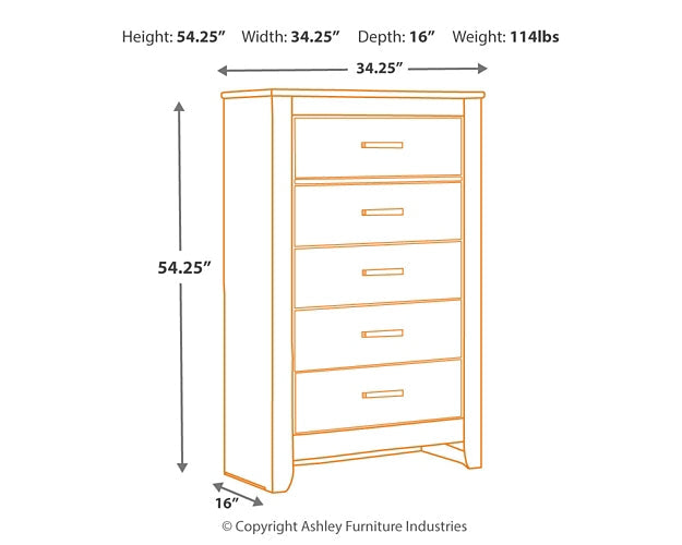 Brinxton Full Panel Bed with Mirrored Dresser, Chest and 2 Nightstands Smyrna Furniture Outlet