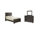 Brinxton Full Panel Bed with Mirrored Dresser Smyrna Furniture Outlet