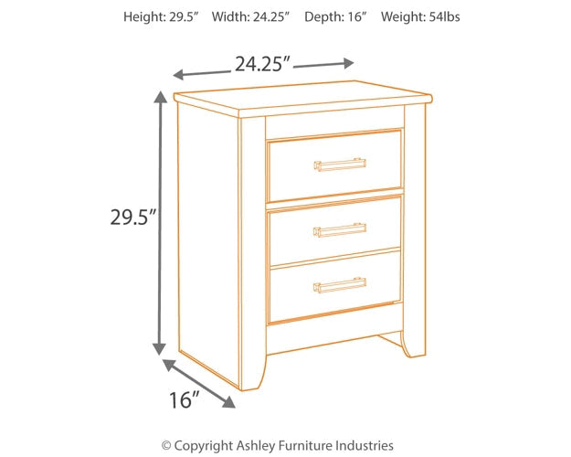 Brinxton Full Panel Bed with Mirrored Dresser and 2 Nightstands Smyrna Furniture Outlet