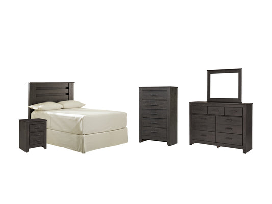 Brinxton Full Panel Headboard with Mirrored Dresser, Chest and Nightstand Smyrna Furniture Outlet