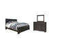 Brinxton King Panel Bed with Mirrored Dresser Smyrna Furniture Outlet