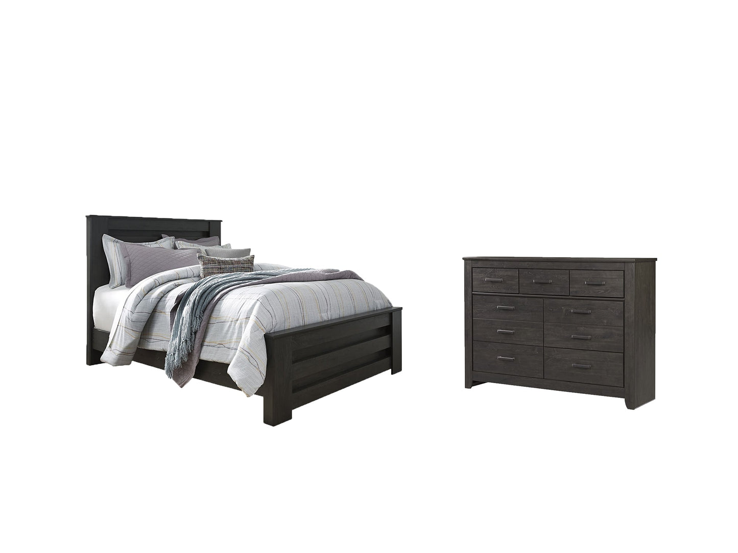 Brinxton Queen Panel Bed with Dresser Smyrna Furniture Outlet