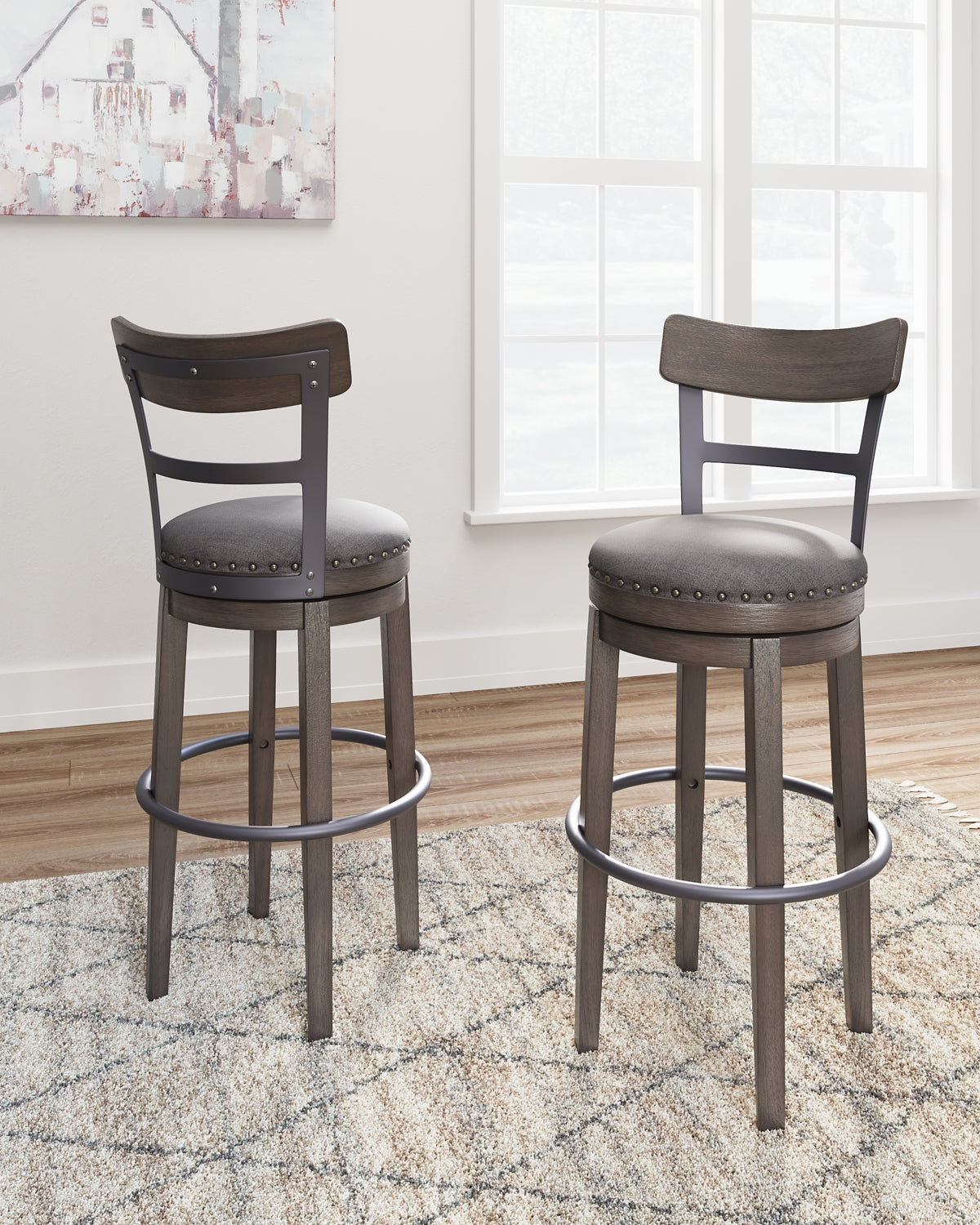 Caitbrook UPH Swivel Barstool (1/CN) Smyrna Furniture Outlet