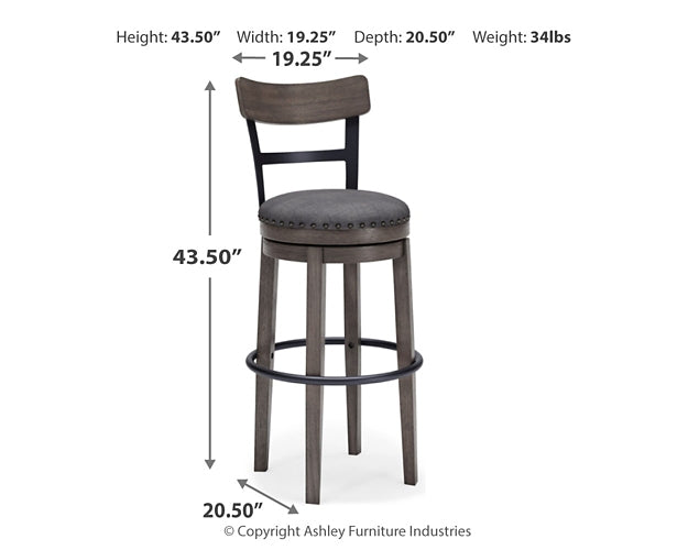 Caitbrook UPH Swivel Barstool (1/CN) Smyrna Furniture Outlet