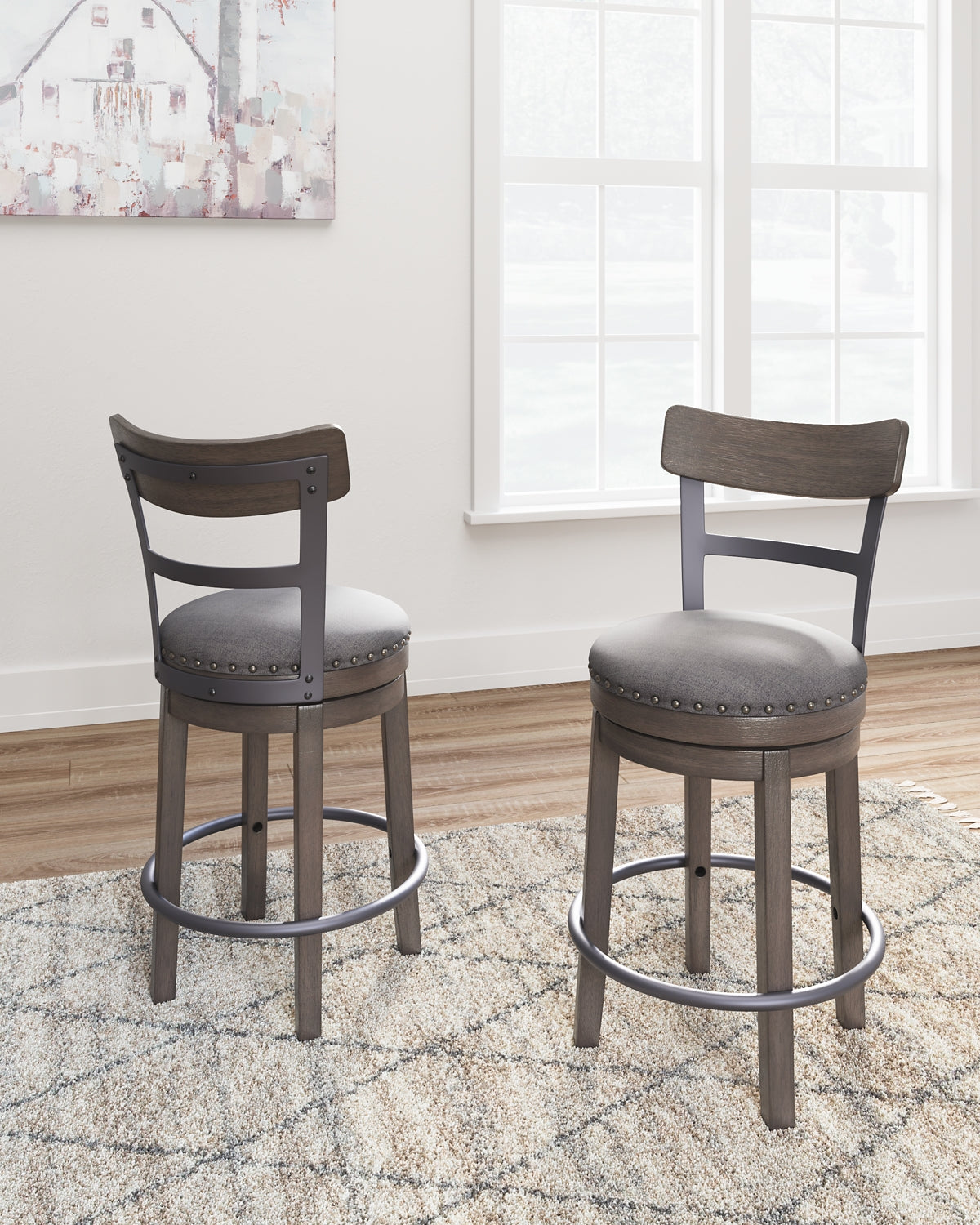 Caitbrook UPH Swivel Barstool (1/CN) Smyrna Furniture Outlet