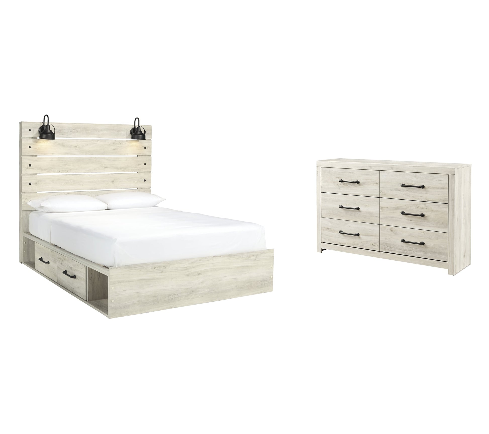 Cambeck Queen Panel Bed with 4 Storage Drawers with Dresser Smyrna Furniture Outlet
