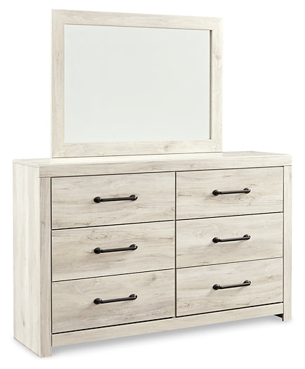 Cambeck Queen Panel Bed with 4 Storage Drawers with Mirrored Dresser, Chest and 2 Nightstands Smyrna Furniture Outlet