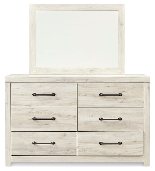 Cambeck Queen Panel Bed with 4 Storage Drawers with Mirrored Dresser and 2 Nightstands Smyrna Furniture Outlet