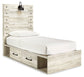 Cambeck Twin Panel Bed with 4 Storage Drawers with Mirrored Dresser, Chest and 2 Nightstands Smyrna Furniture Outlet