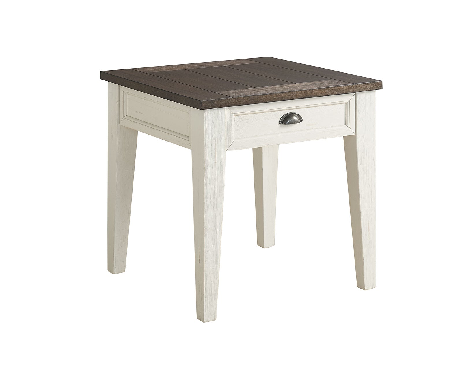 Cayla End Table, Dark Oak/White Smyrna Furniture Outlet