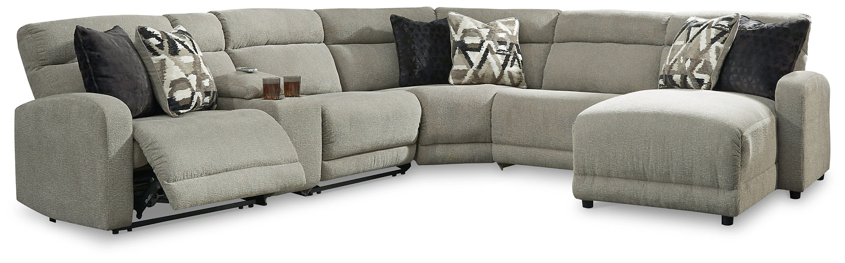 Colleyville 6-Piece Power Reclining Sectional with Chaise Smyrna Furniture Outlet