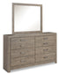 Culverbach Full Panel Bed with Mirrored Dresser, Chest and 2 Nightstands Smyrna Furniture Outlet