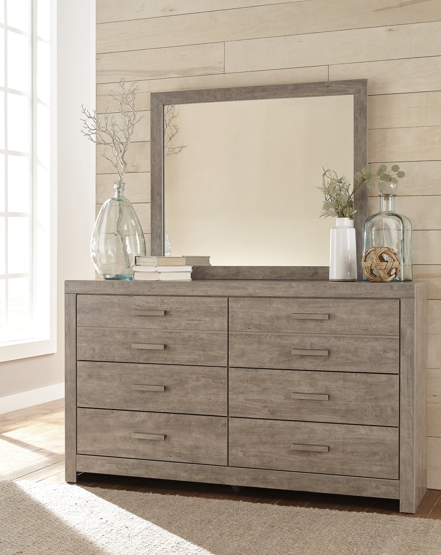 Culverbach Full Panel Bed with Mirrored Dresser Smyrna Furniture Outlet