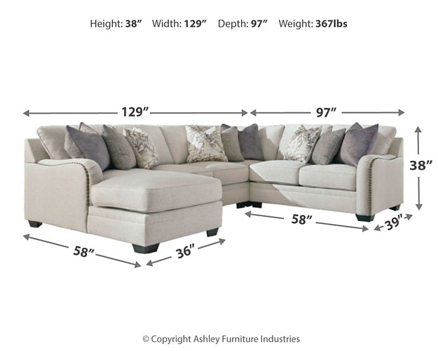 Dellara 4-Piece Sectional with Ottoman Smyrna Furniture Outlet