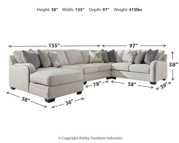 Dellara 5-Piece Sectional with Ottoman Smyrna Furniture Outlet