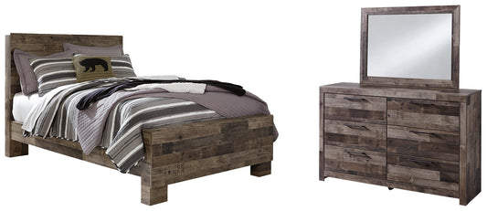 Derekson Full Panel Bed with Mirrored Dresser Smyrna Furniture Outlet