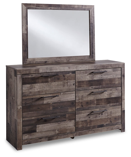 Derekson Full Panel Headboard with Mirrored Dresser, Chest and 2 Nightstands Smyrna Furniture Outlet