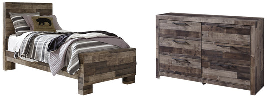 Derekson Twin Panel Bed with Dresser Smyrna Furniture Outlet