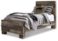 Derekson Twin Panel Bed with Mirrored Dresser, Chest and 2 Nightstands Smyrna Furniture Outlet
