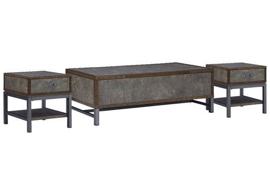 Derrylin Coffee Table with 2 End Tables Smyrna Furniture Outlet