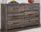 Drystan King Panel Bed with 2 Storage Drawers with Dresser Smyrna Furniture Outlet