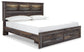 Drystan Queen Bookcase Bed with 2 Storage Drawers with Mirrored Dresser, Chest and 2 Nightstands Smyrna Furniture Outlet