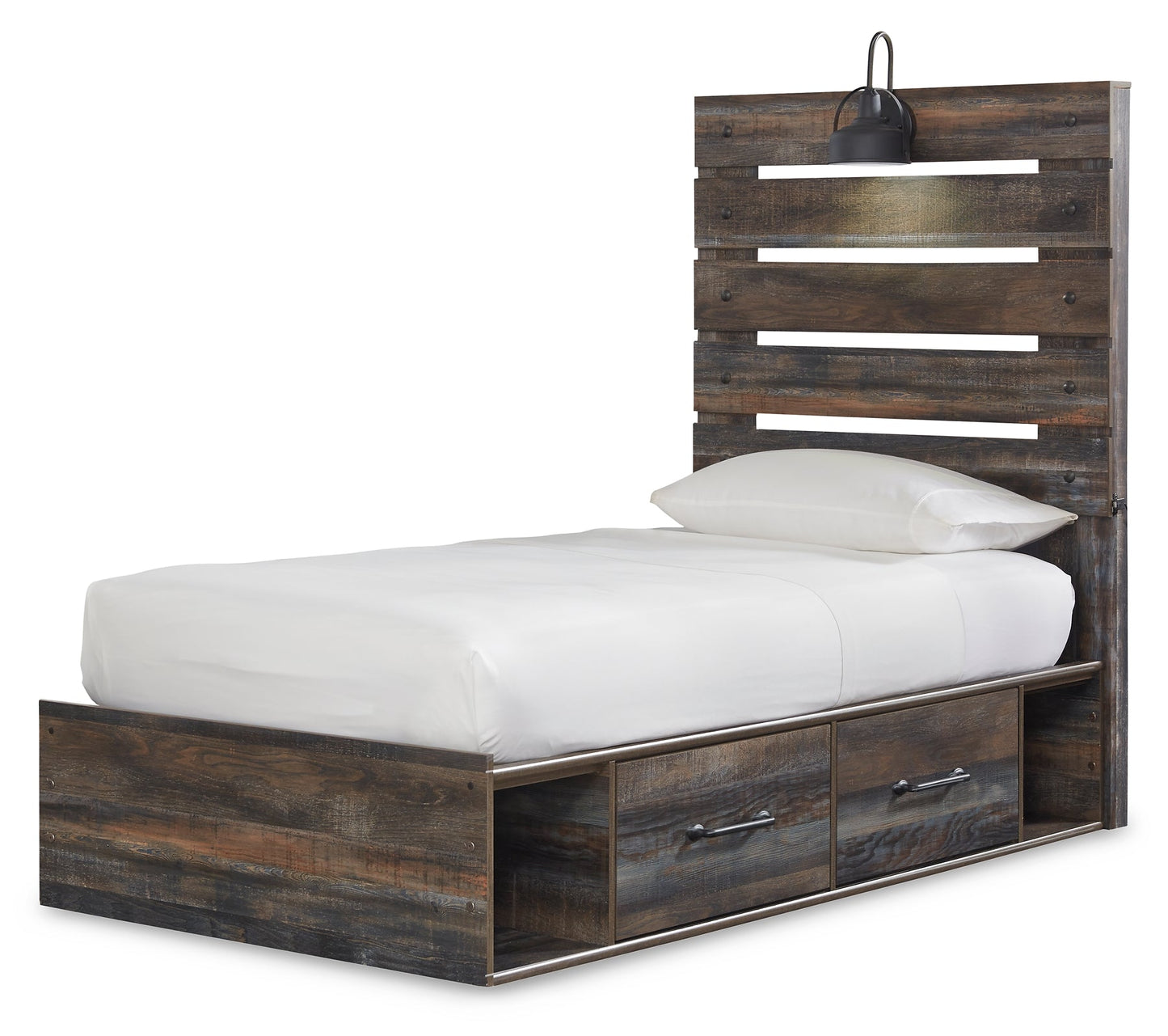 Drystan Twin Panel Bed with 4 Storage Drawers with Dresser Smyrna Furniture Outlet