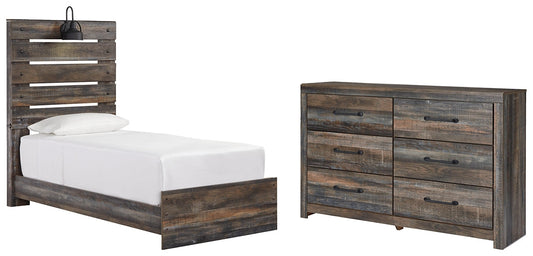 Drystan Twin Panel Bed with Dresser Smyrna Furniture Outlet
