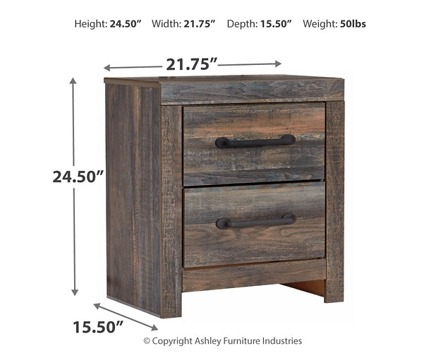 Drystan Two Drawer Night Stand Smyrna Furniture Outlet
