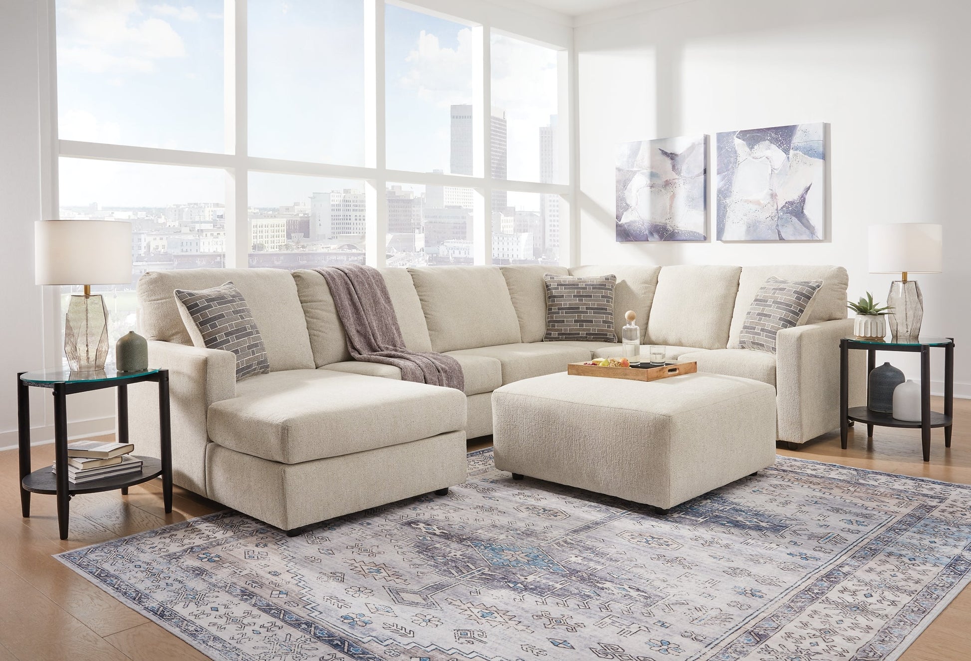 Edenfield 3-Piece Sectional with Ottoman Smyrna Furniture Outlet