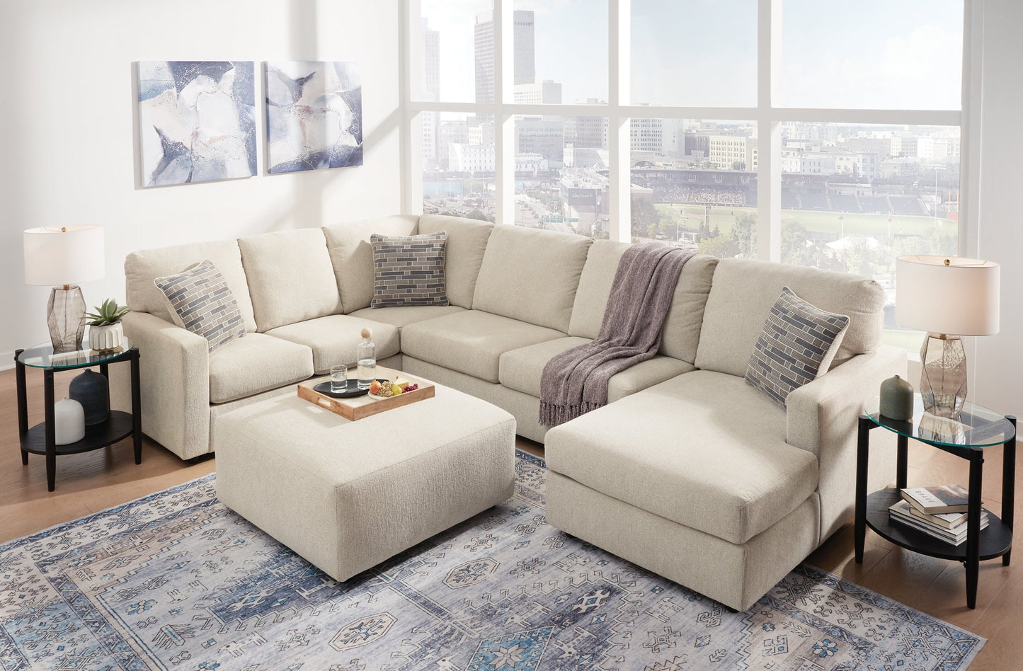 Edenfield 3-Piece Sectional with Ottoman Smyrna Furniture Outlet