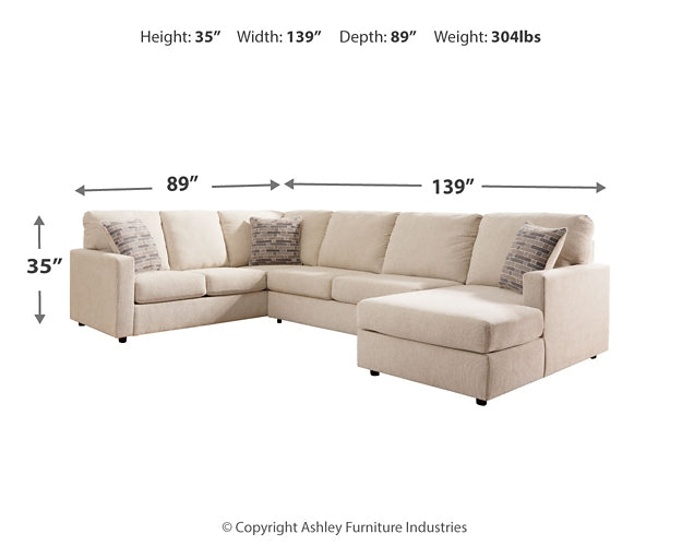 Edenfield 3-Piece Sectional with Ottoman Smyrna Furniture Outlet