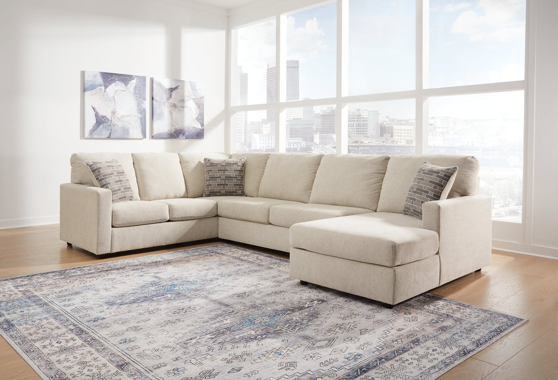 Edenfield 3-Piece Sectional with Ottoman Smyrna Furniture Outlet