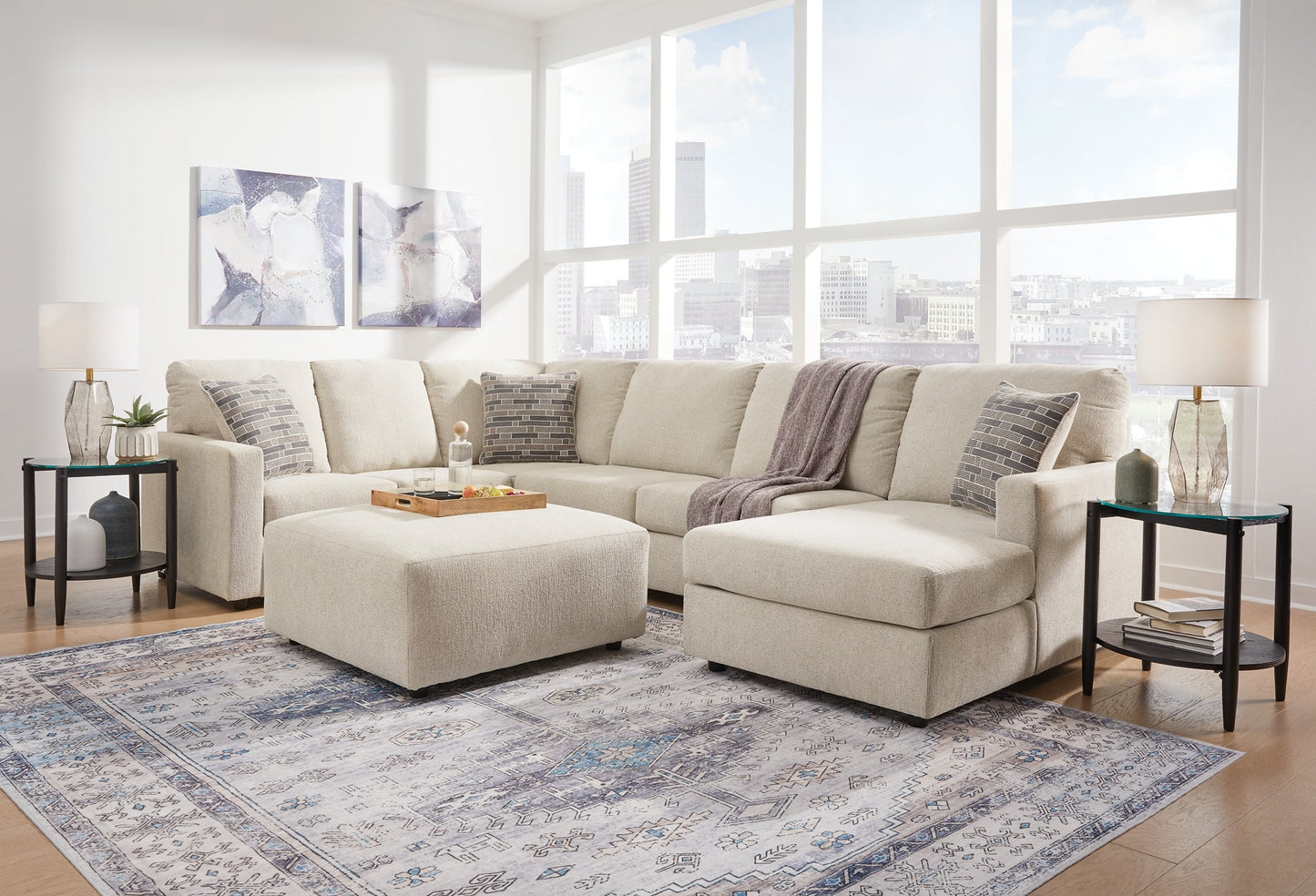 Edenfield 3-Piece Sectional with Ottoman Smyrna Furniture Outlet