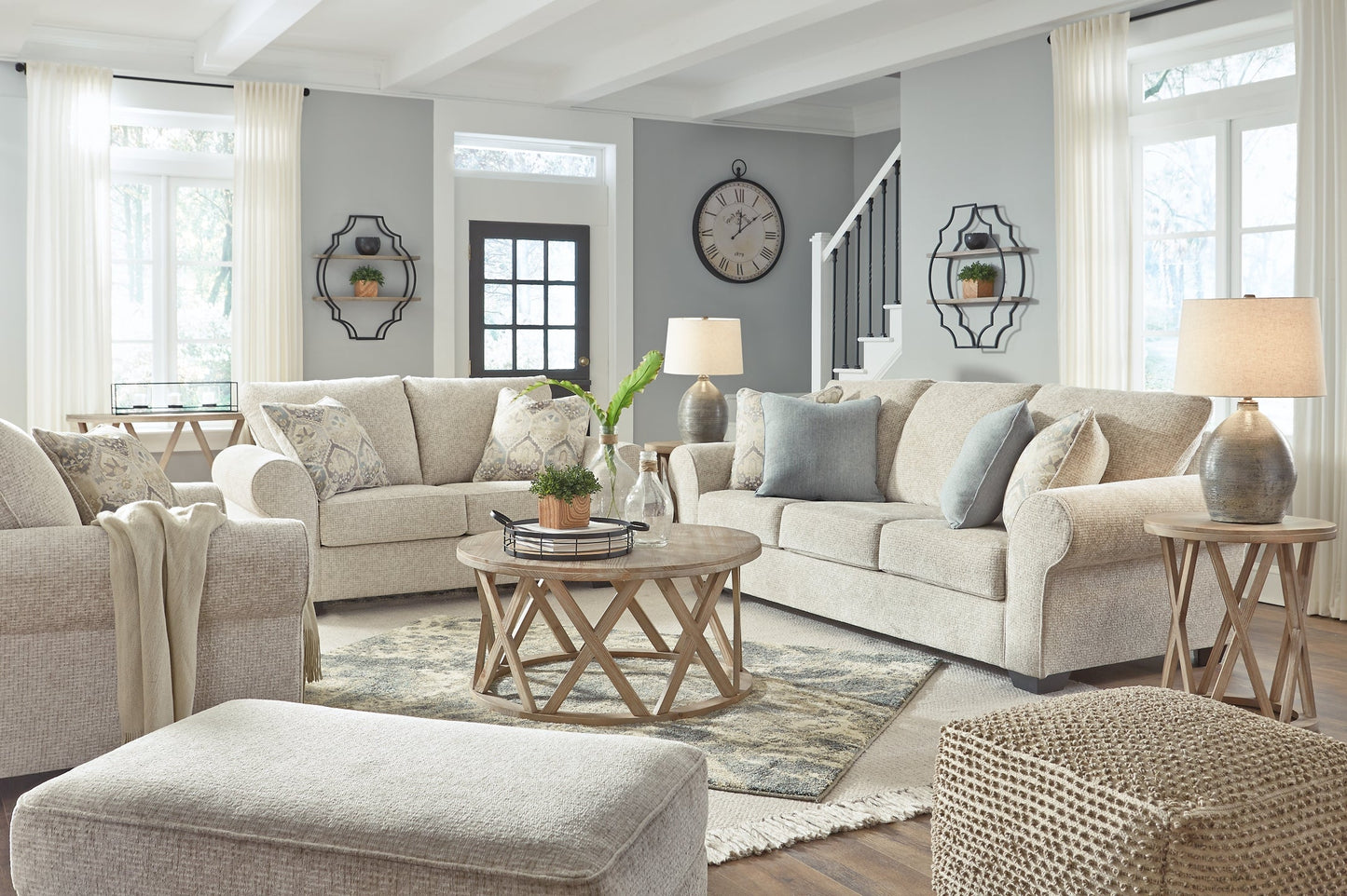 Haisley Sofa, Loveseat, Chair and Ottoman Smyrna Furniture Outlet