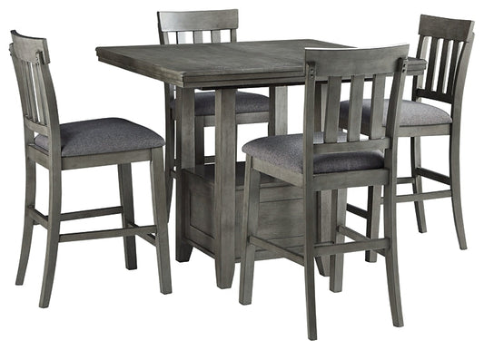 Hallanden Counter Height Dining Table and 4 Barstools Smyrna Furniture Outlet