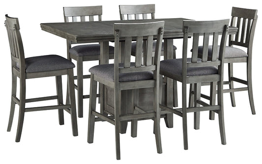 Hallanden Counter Height Dining Table and 6 Barstools Smyrna Furniture Outlet